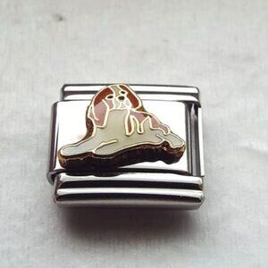 Enamel King Charles Spaniel 9mm stainless steel italian charm bracelet link new